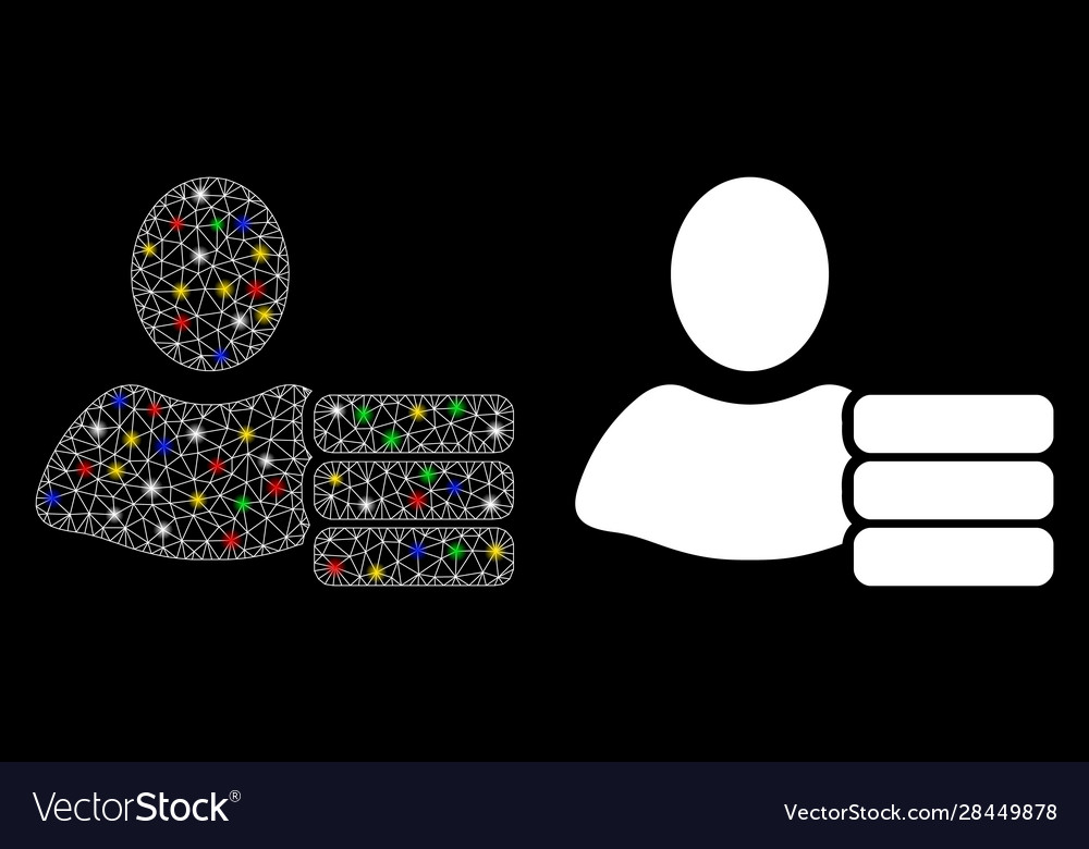 Flare mesh 2d user database icon with spots vector image Flare mesh 2d user database icon with spots