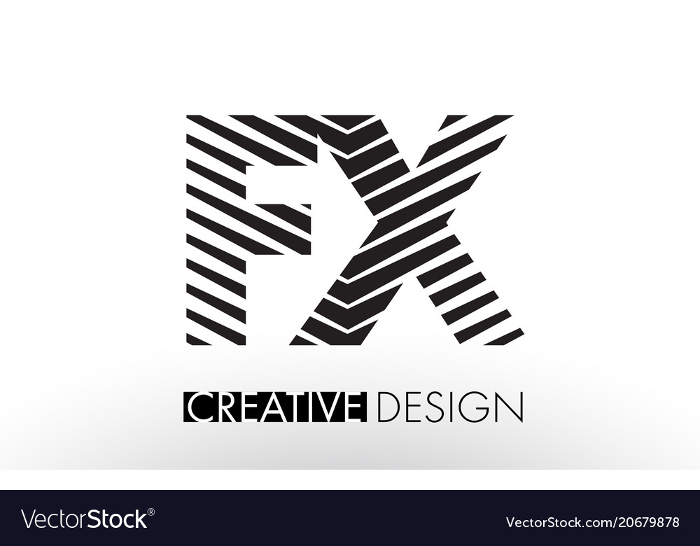 Fx f x lines letter design with creative elegant