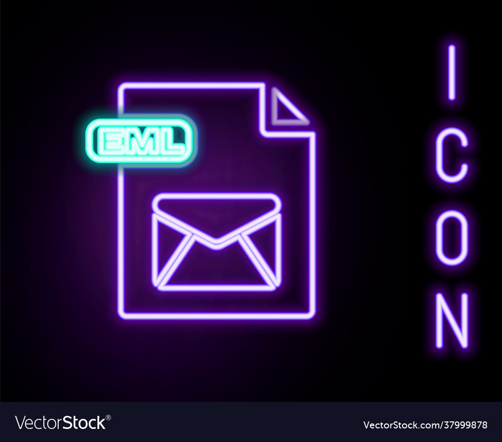 Glowing neon line eml file document download