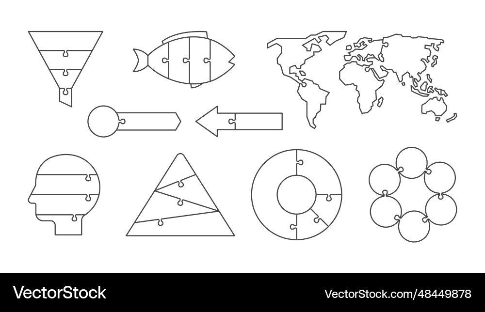 Infographic flat line design template business Vector Image