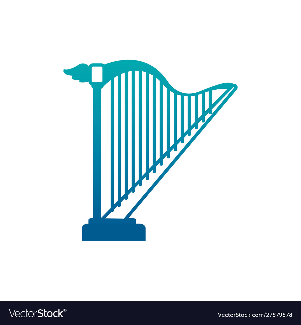 Isolated harp instrument gradient design Vector Image