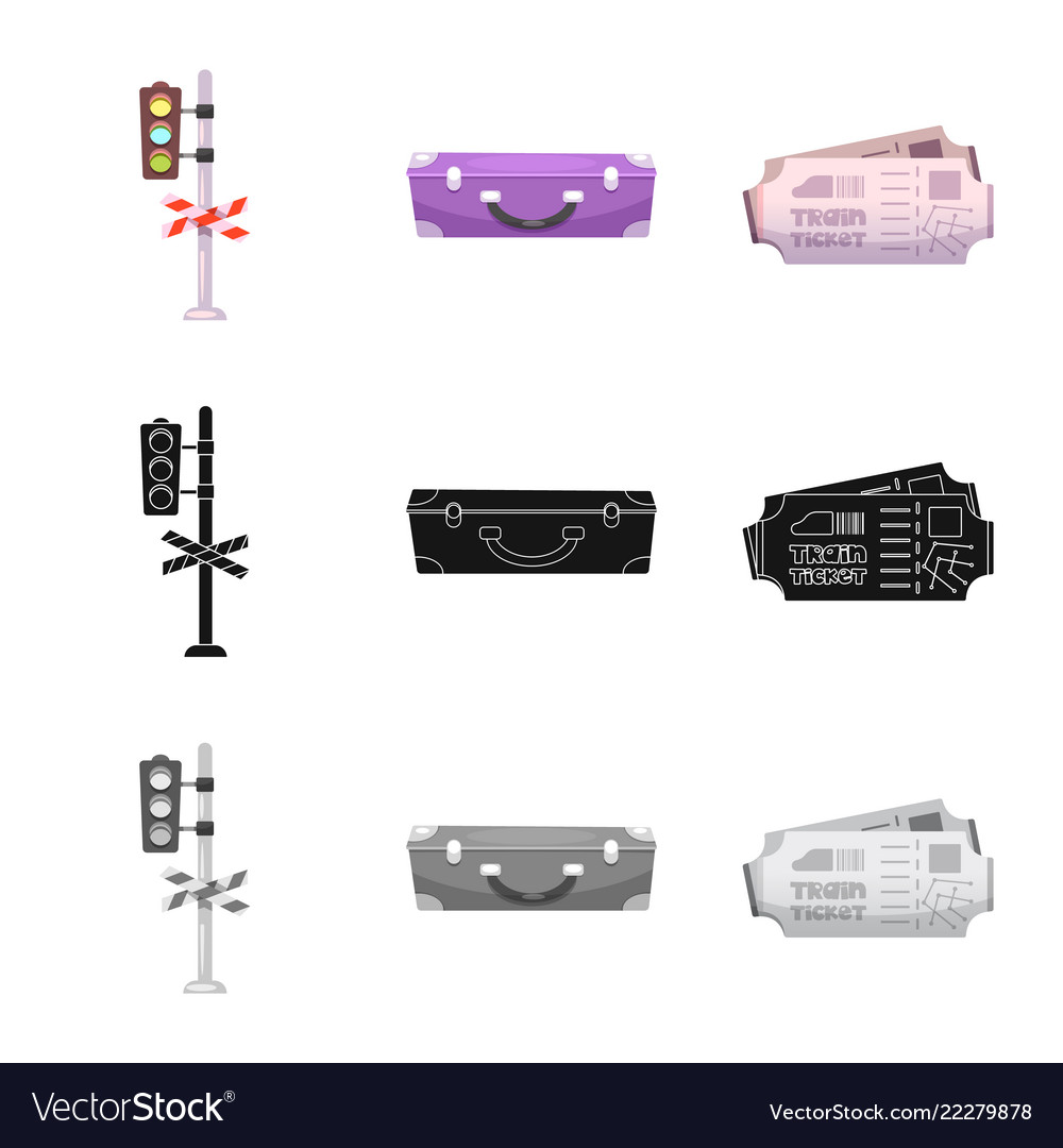 Isolated object of train and station icon vector image Isolated object of train and station icon