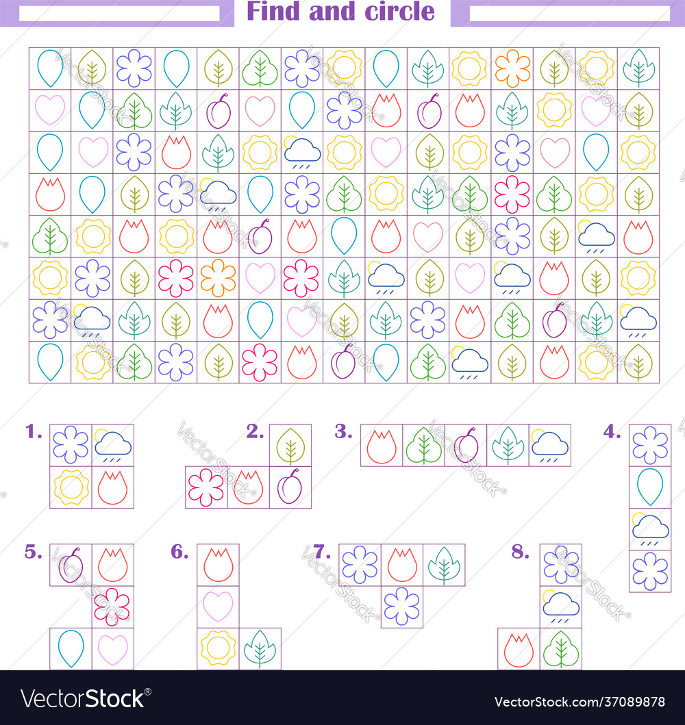 Logic game for children development attention