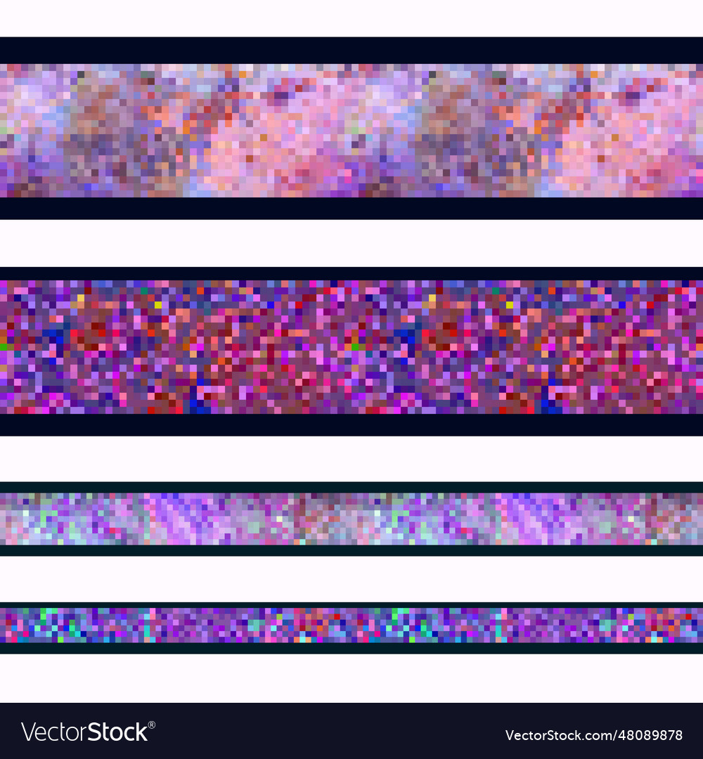 Pixel art design - seamless mosaic border Vector Image