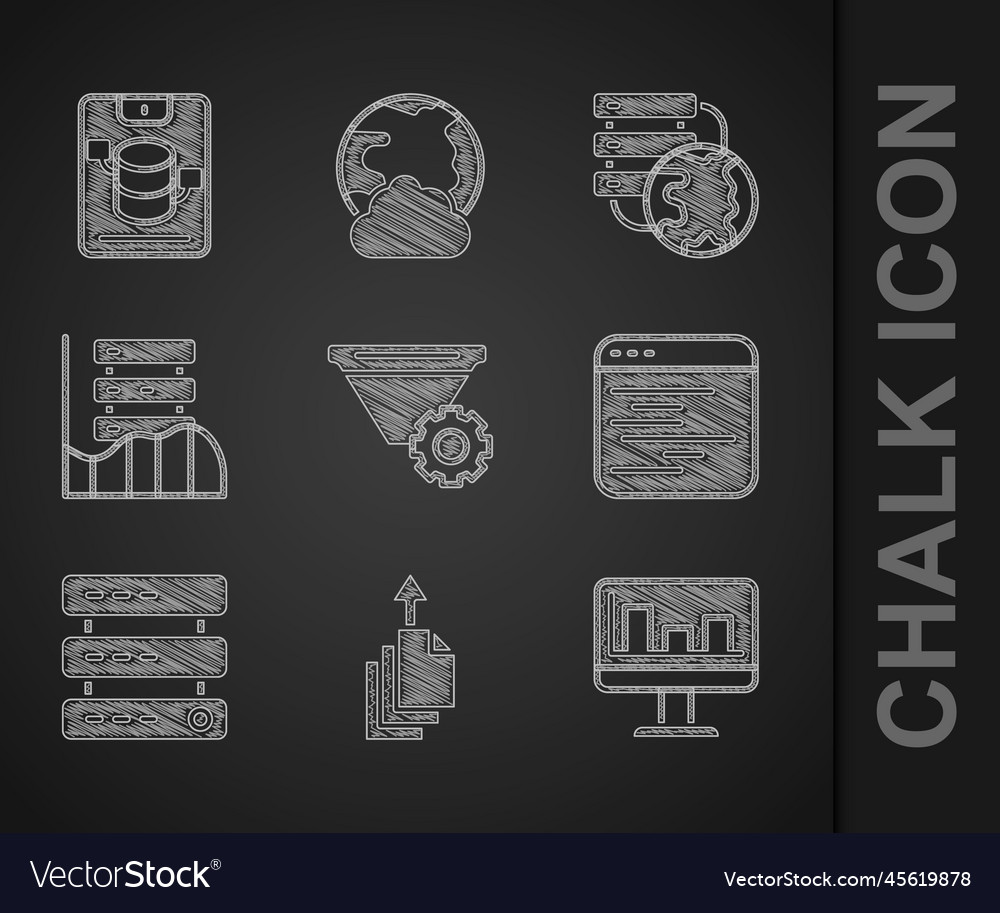 Set filter setting data export monitor vector image Set filter setting data export monitor
