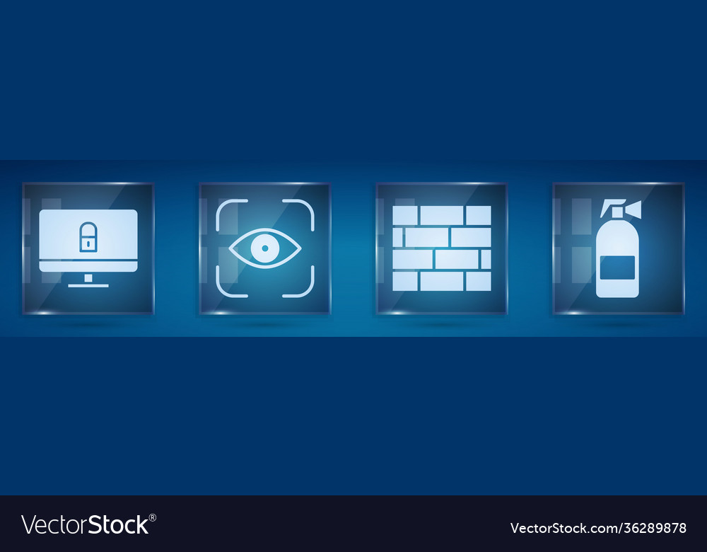 Set lock on computer monitor eye scan bricks