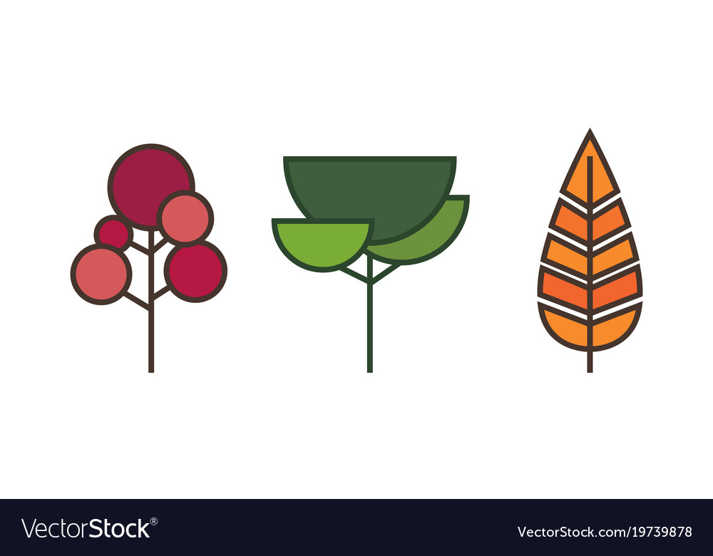 Tree flat style on white background color