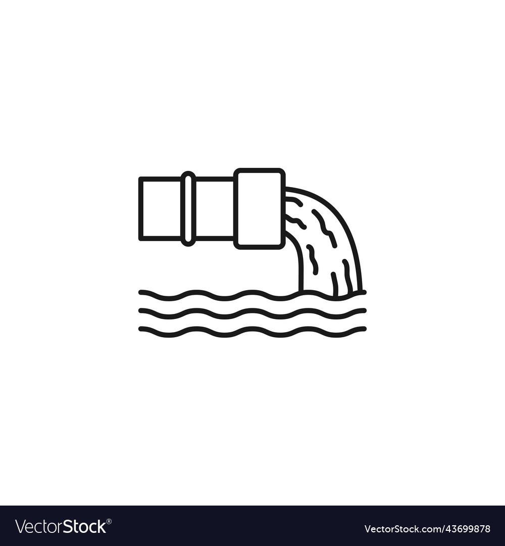 Water pollution line art icon design template