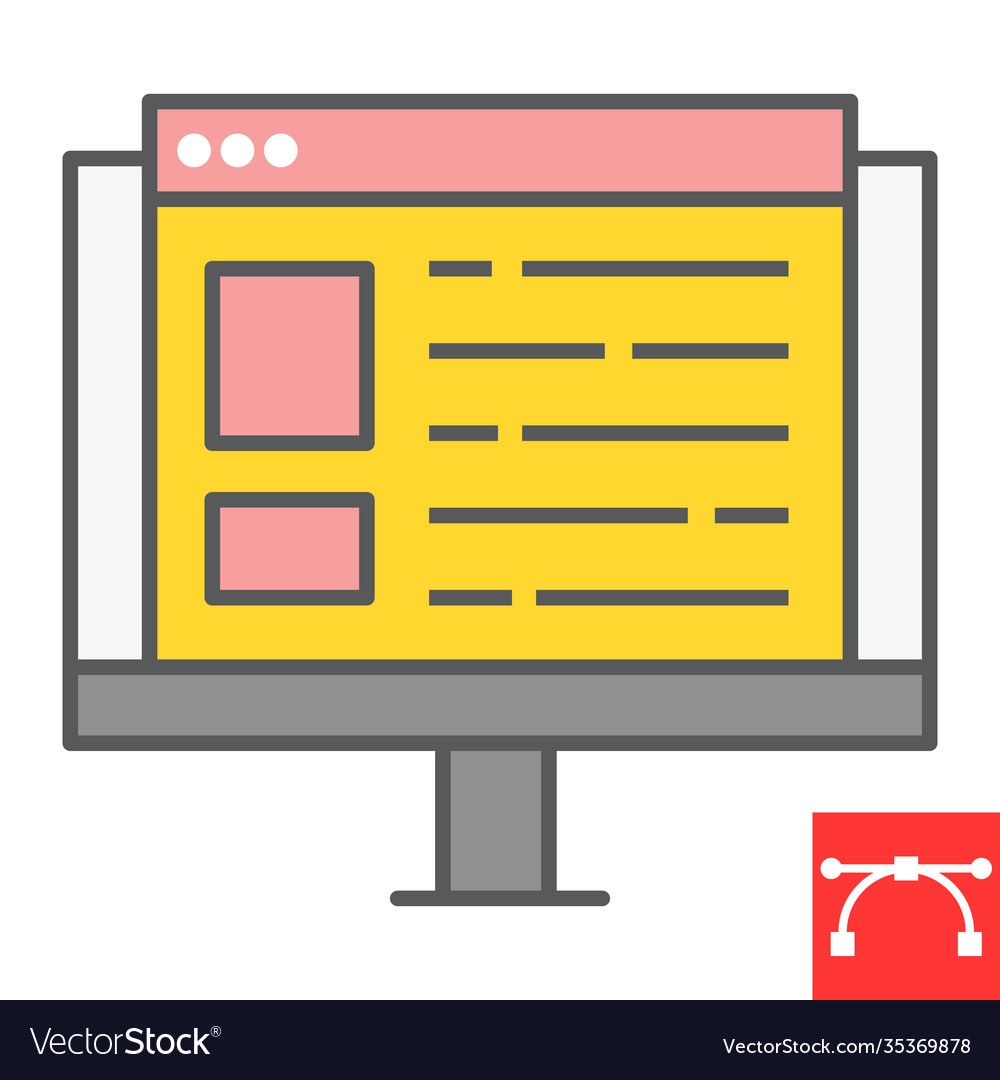 Web design color line icon website and ux