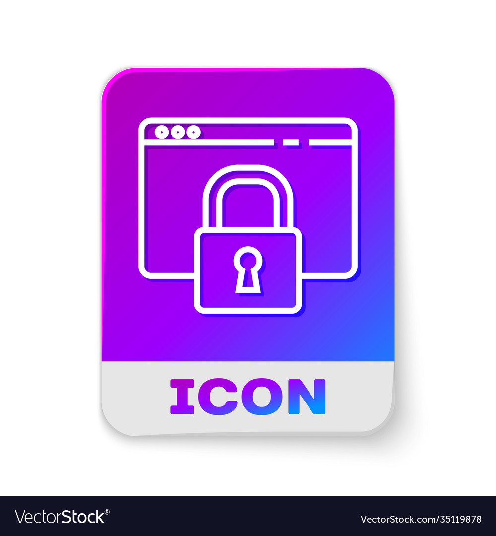 White line secure your site with https ssl icon vector image White line secure your site with https ssl icon