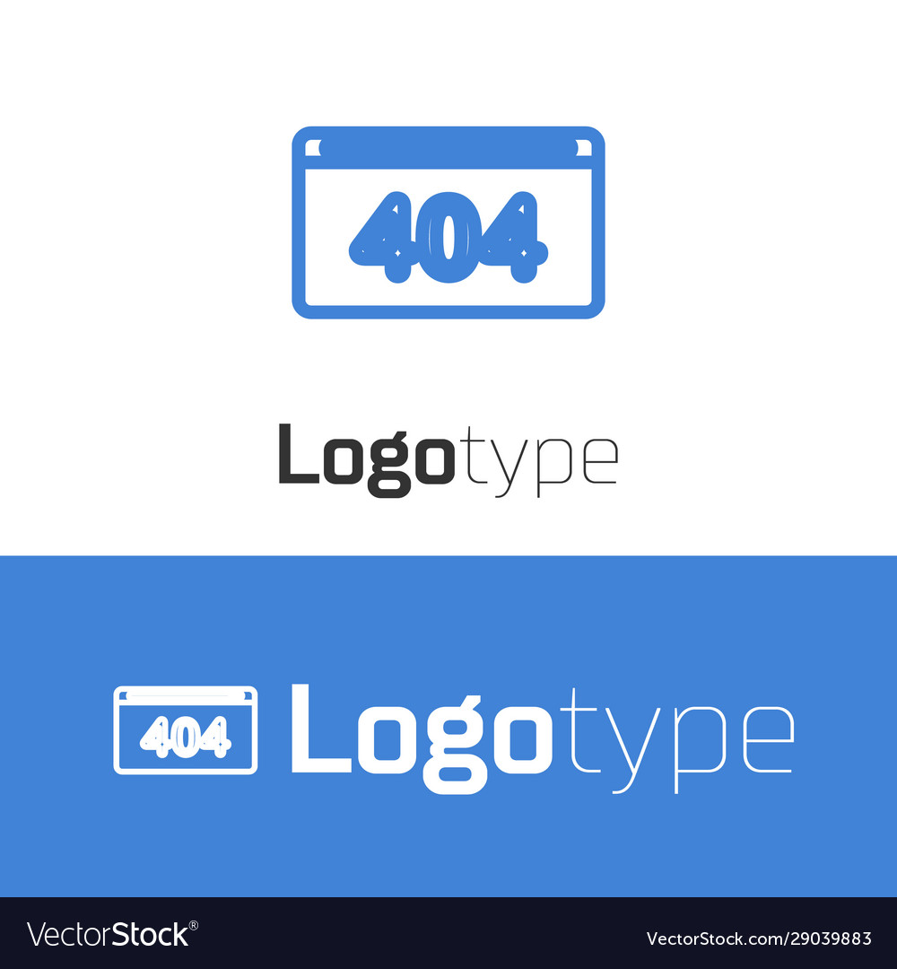 Blue line page with a 404 error icon isolated