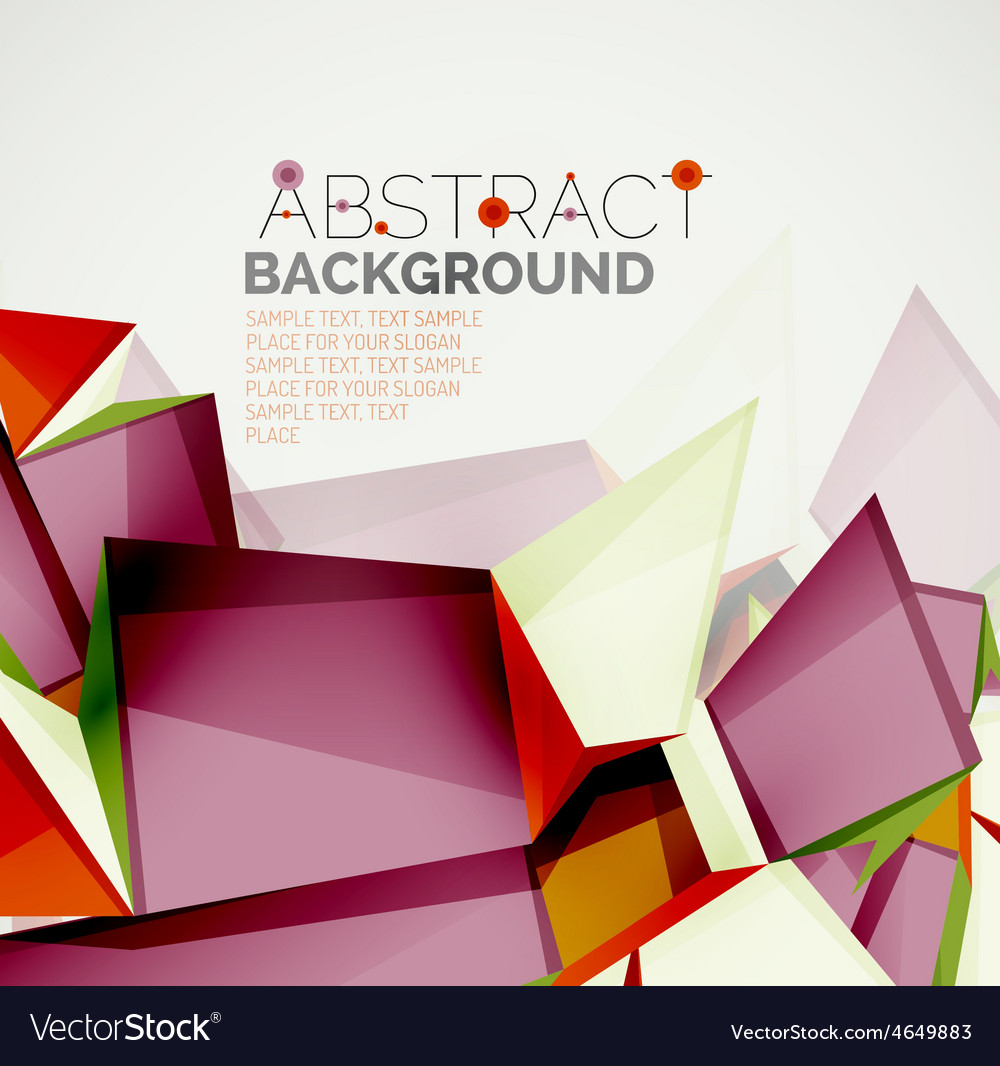 Geometric shapes with sample text abstract