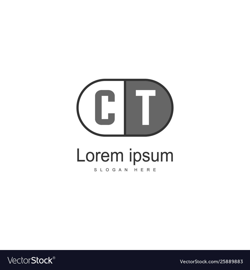 Initial ct logo template with modern frame