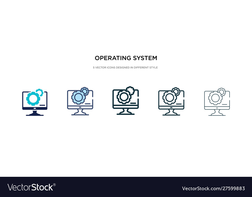 Operating system icon in different style two