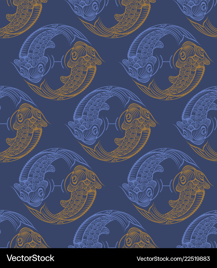 Repaint seamless pattern fish Royalty Free Vector Image
