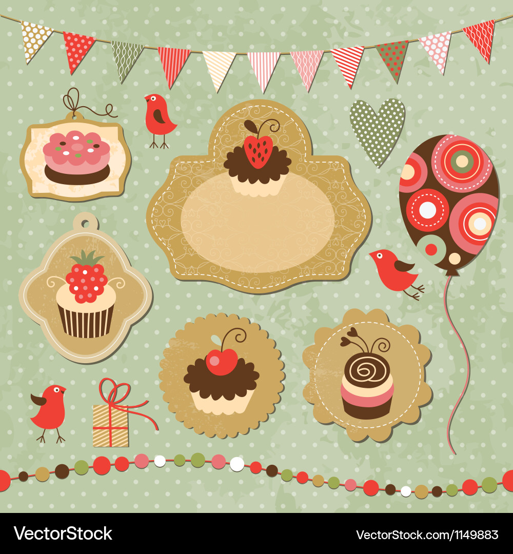 Set holiday elements Royalty Free Vector Image