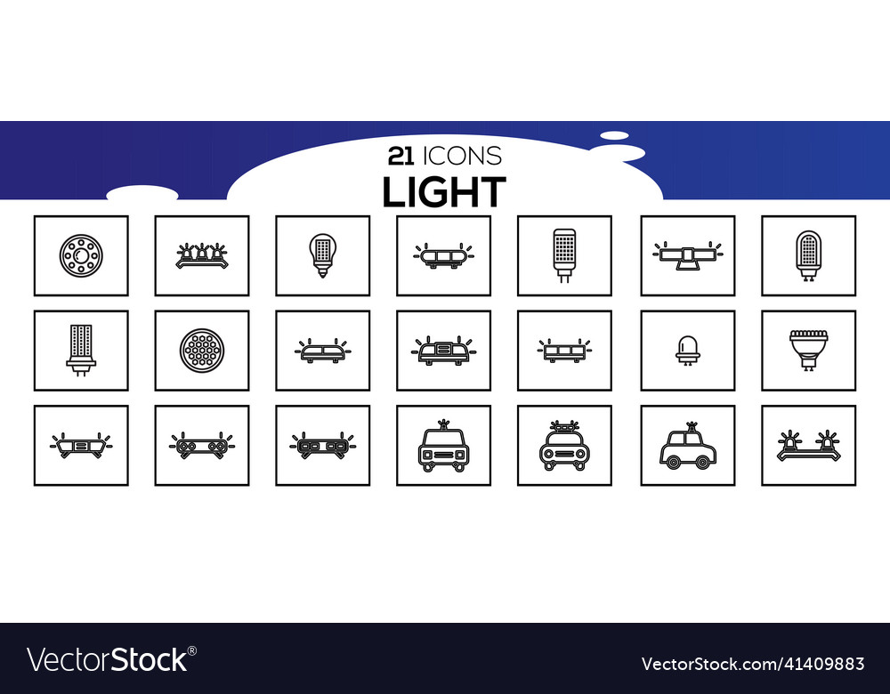 Simple set of light bulb related line icons Vector Image Simple set of light bulb related line icons