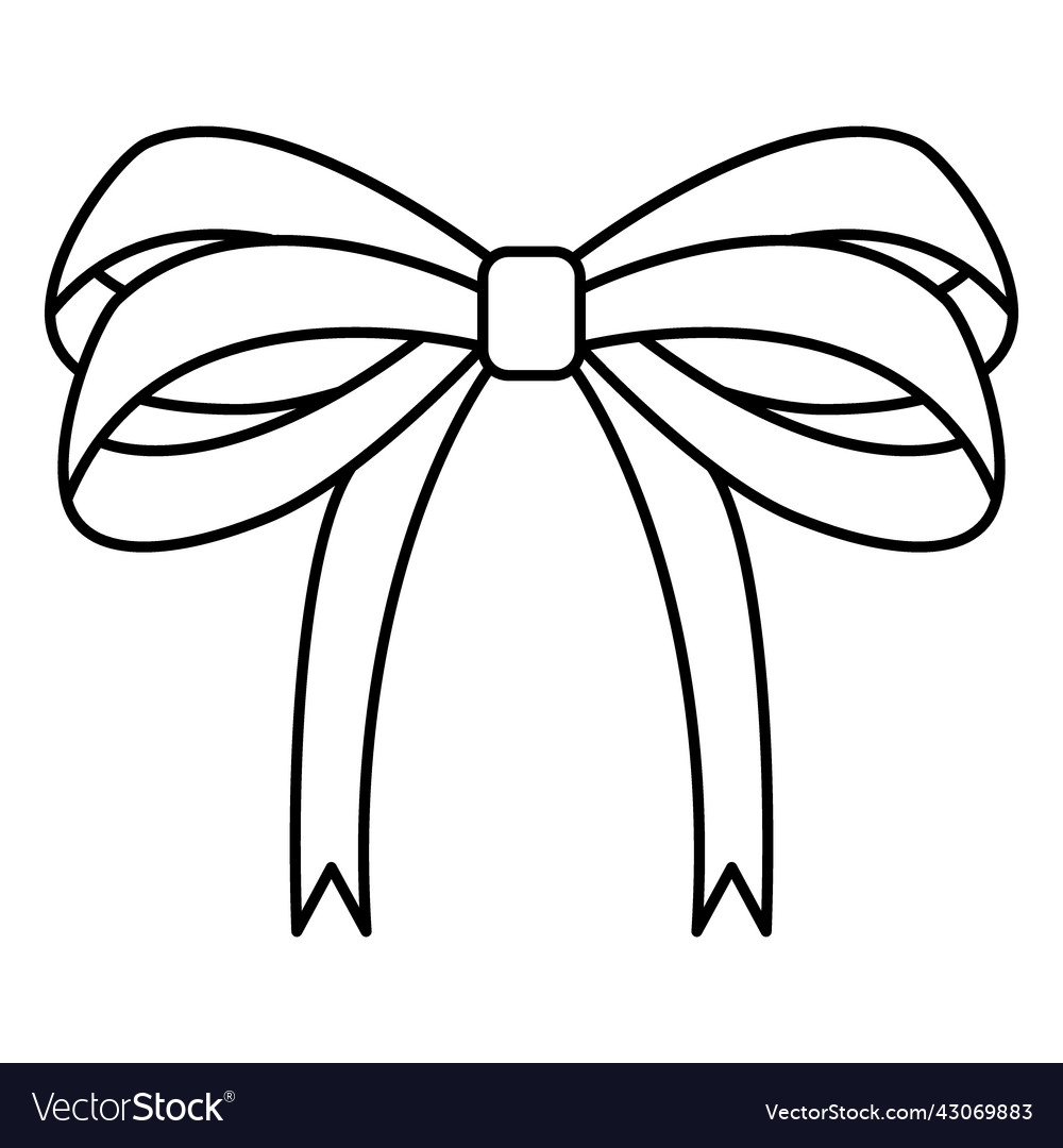 Twisted Boutique Bow Design Type Stroke Royalty Free Vector