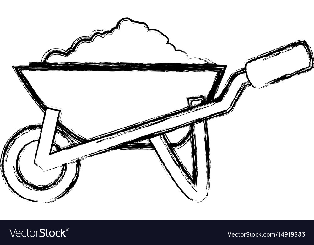 Wheelbarrow construction tool Royalty Free Vector Image