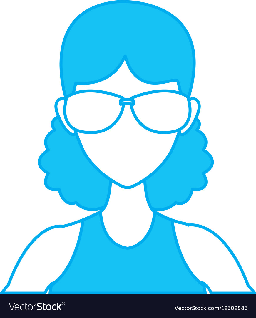 Woman face with sunglasses Royalty Free Vector Image