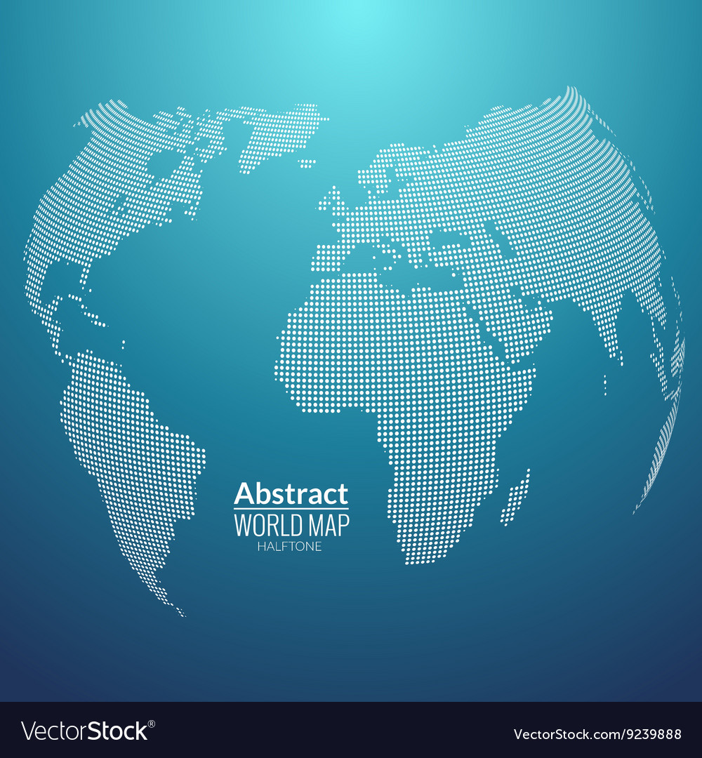 3d abstract world map planet dots global