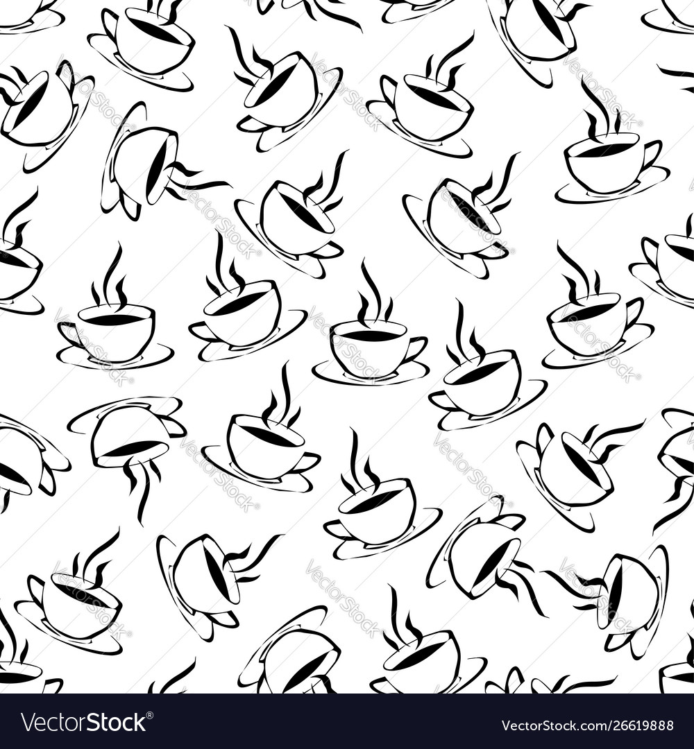 A cup coffee tea seamless pattern