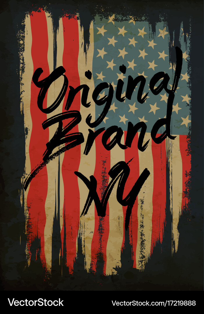 American broken flag vintage flag design Vector Image