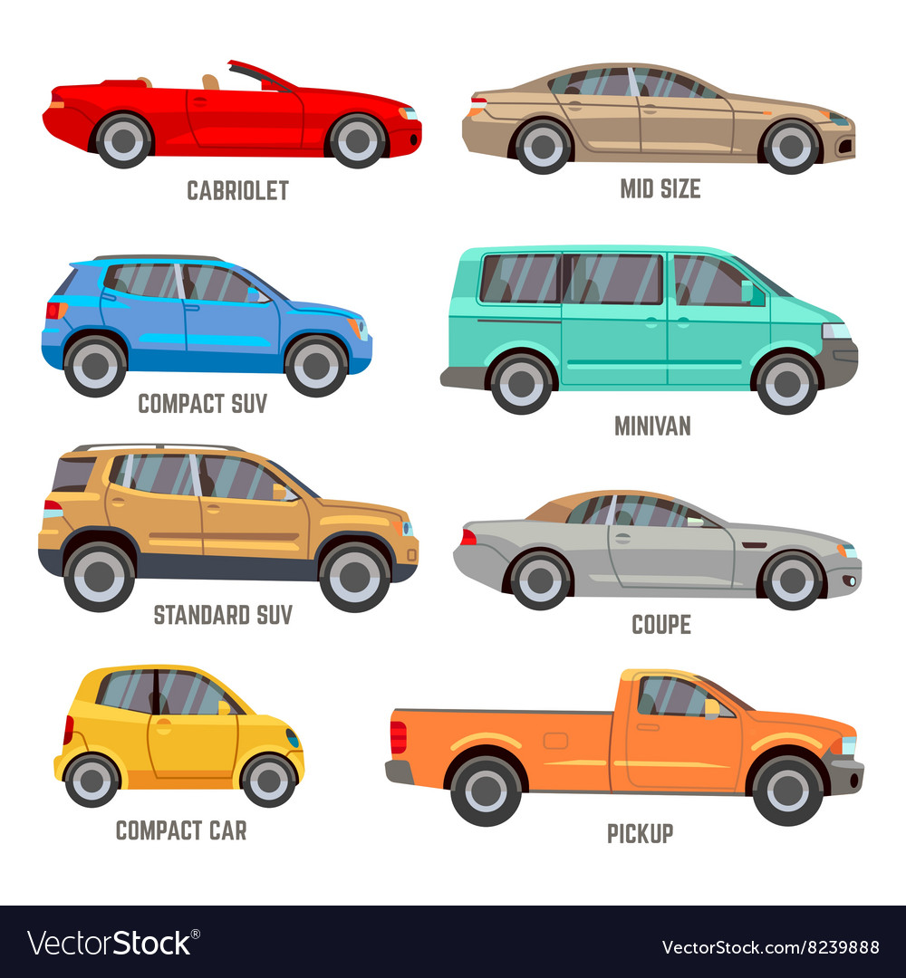 Car type icon set Royalty Free Vector Image - VectorStock