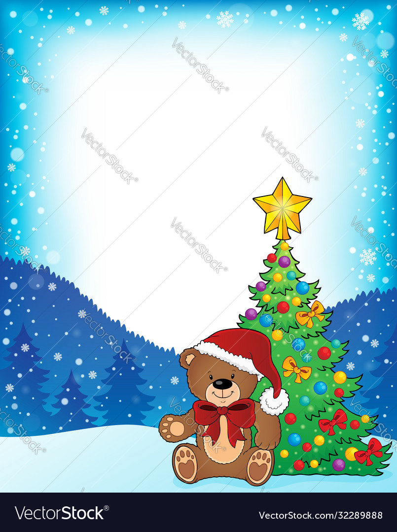Weihnachten Teddybär Thema Rahmen 1 vector image Weihnachten Teddybär Thema Rahmen 1