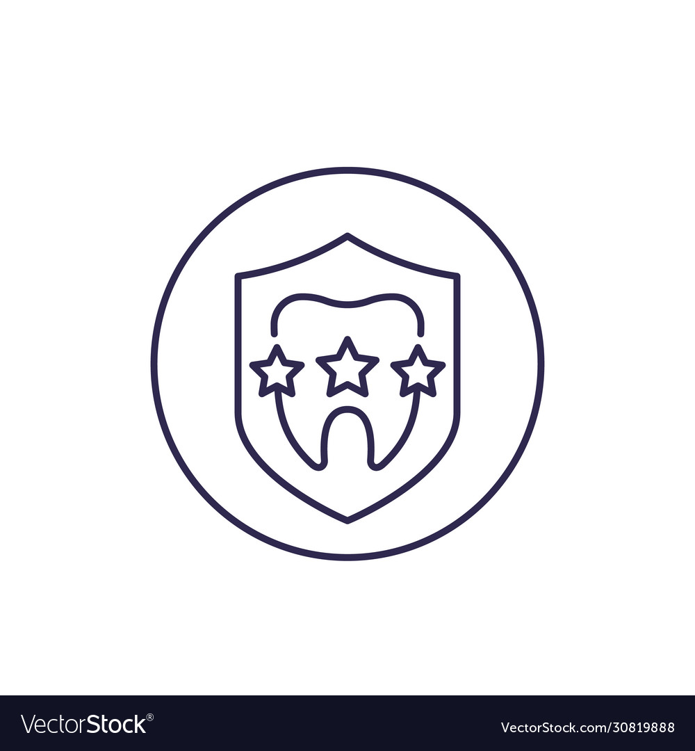 Dental protection line icon