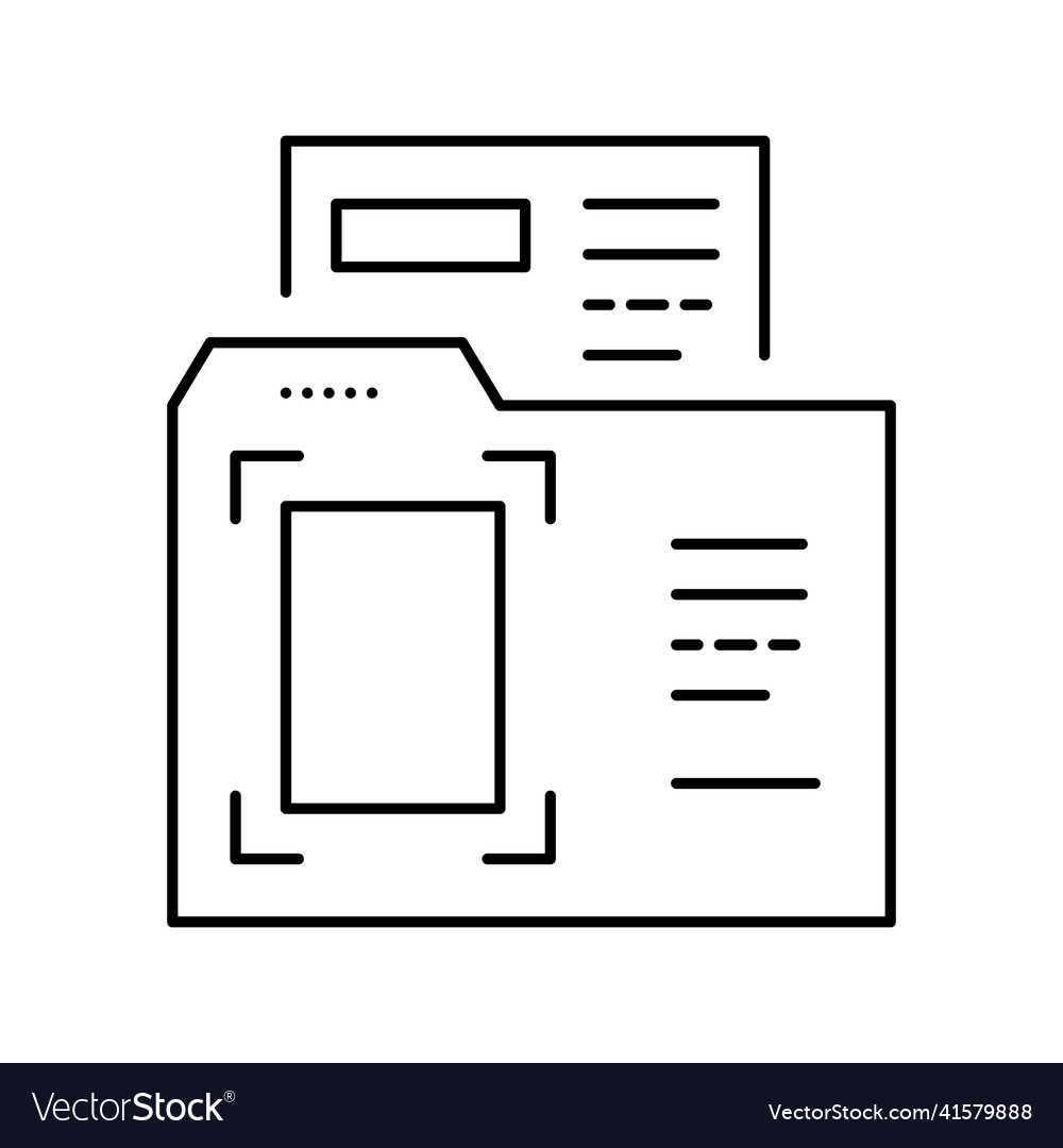 Document in folder line icon