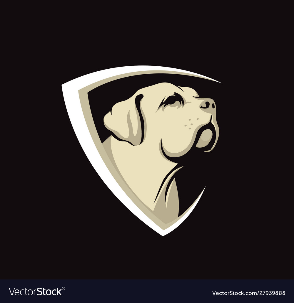 Dog shield logo design Royalty Free Vector Image