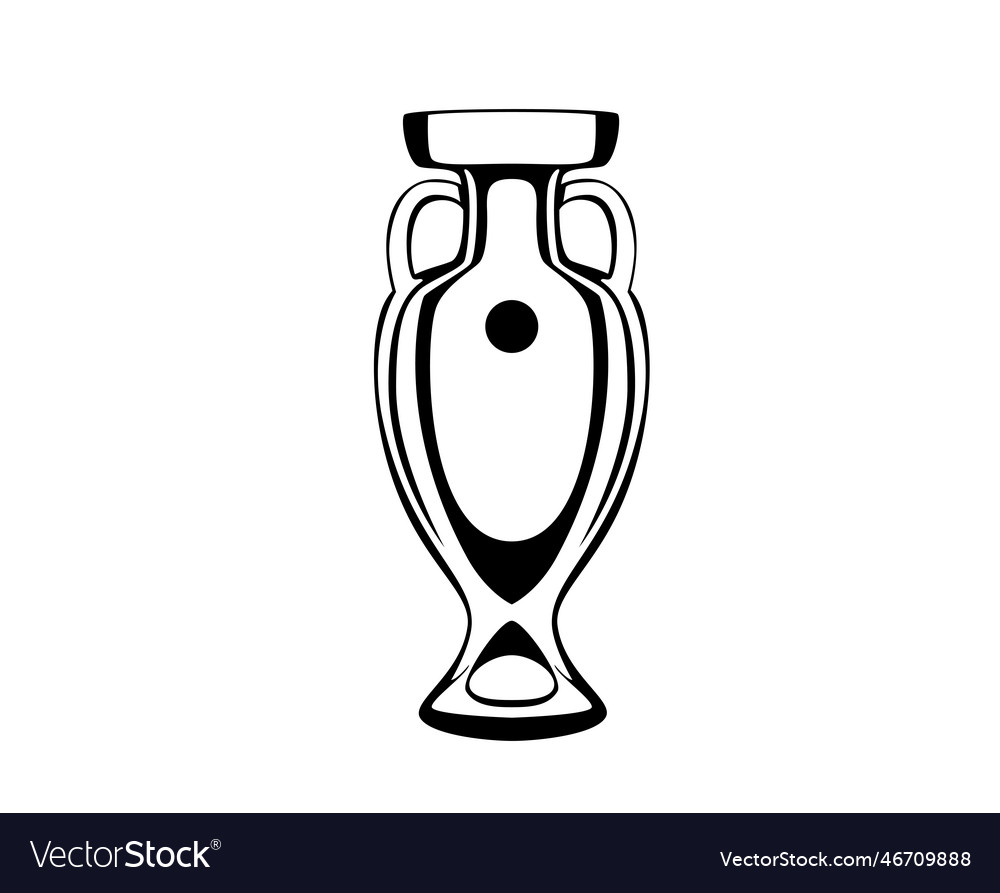 Euro Trophy Symbol Black European Football Final Vector Image