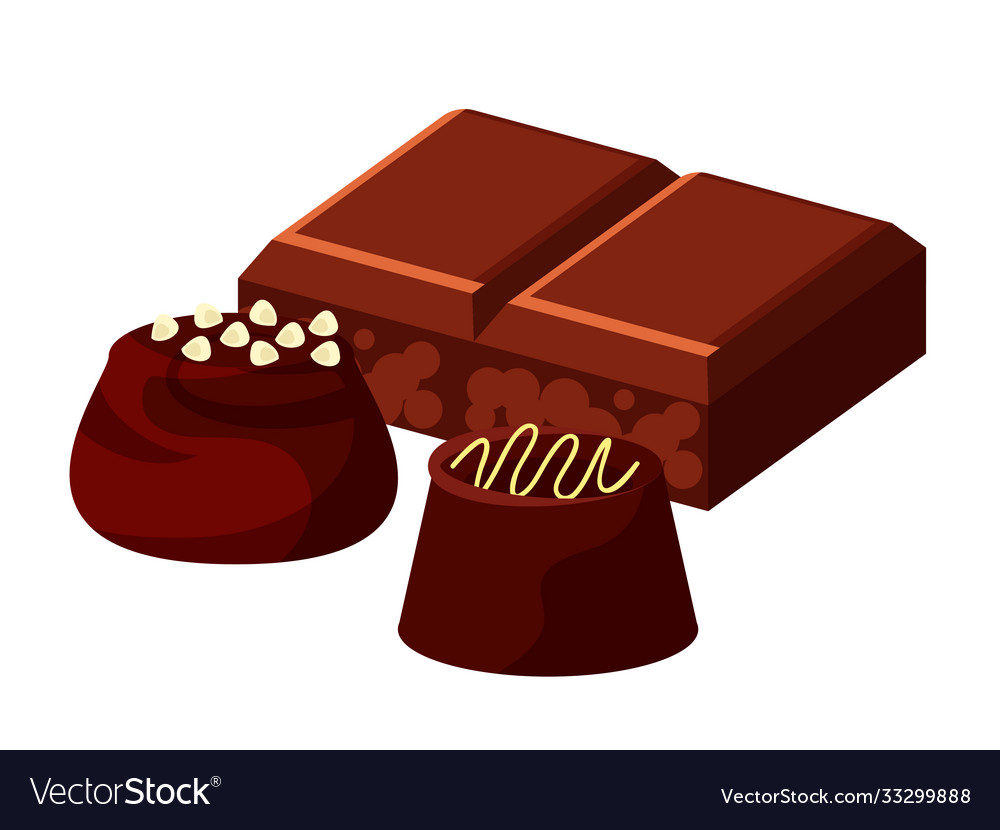 Flat piece chocolate