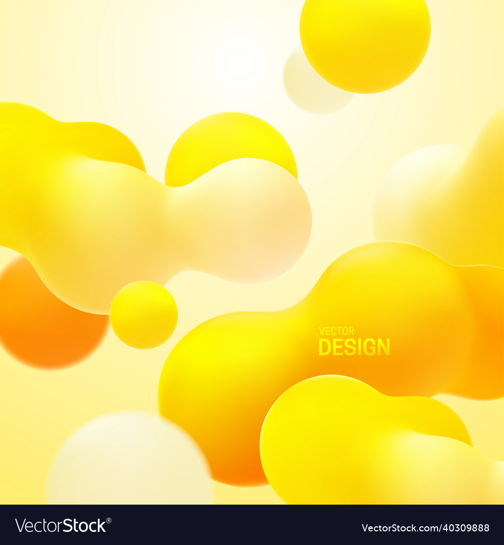 Gradient background with yellow morphing shapes Vector Image