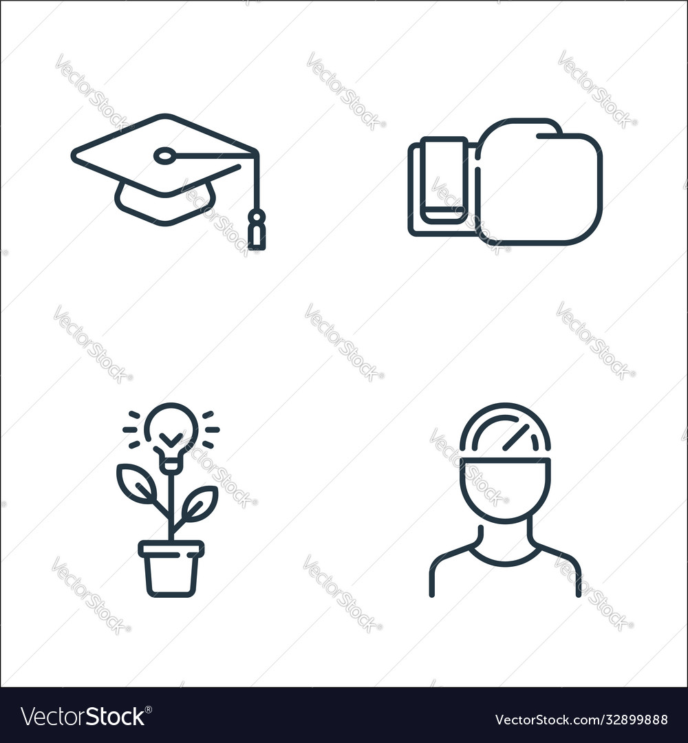 Life skills line icons linear set quality vector image Life skills line icons linear set quality