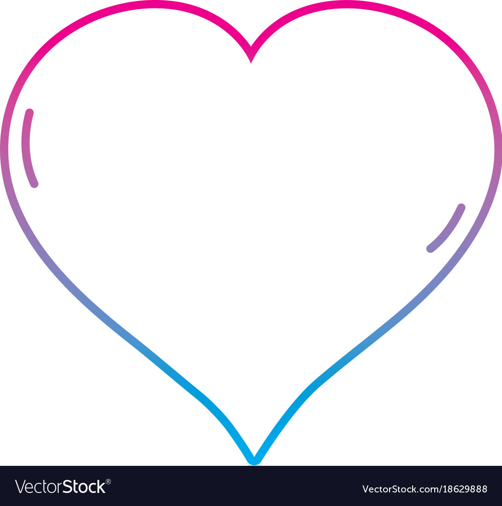 Line heart love symbol icon romance