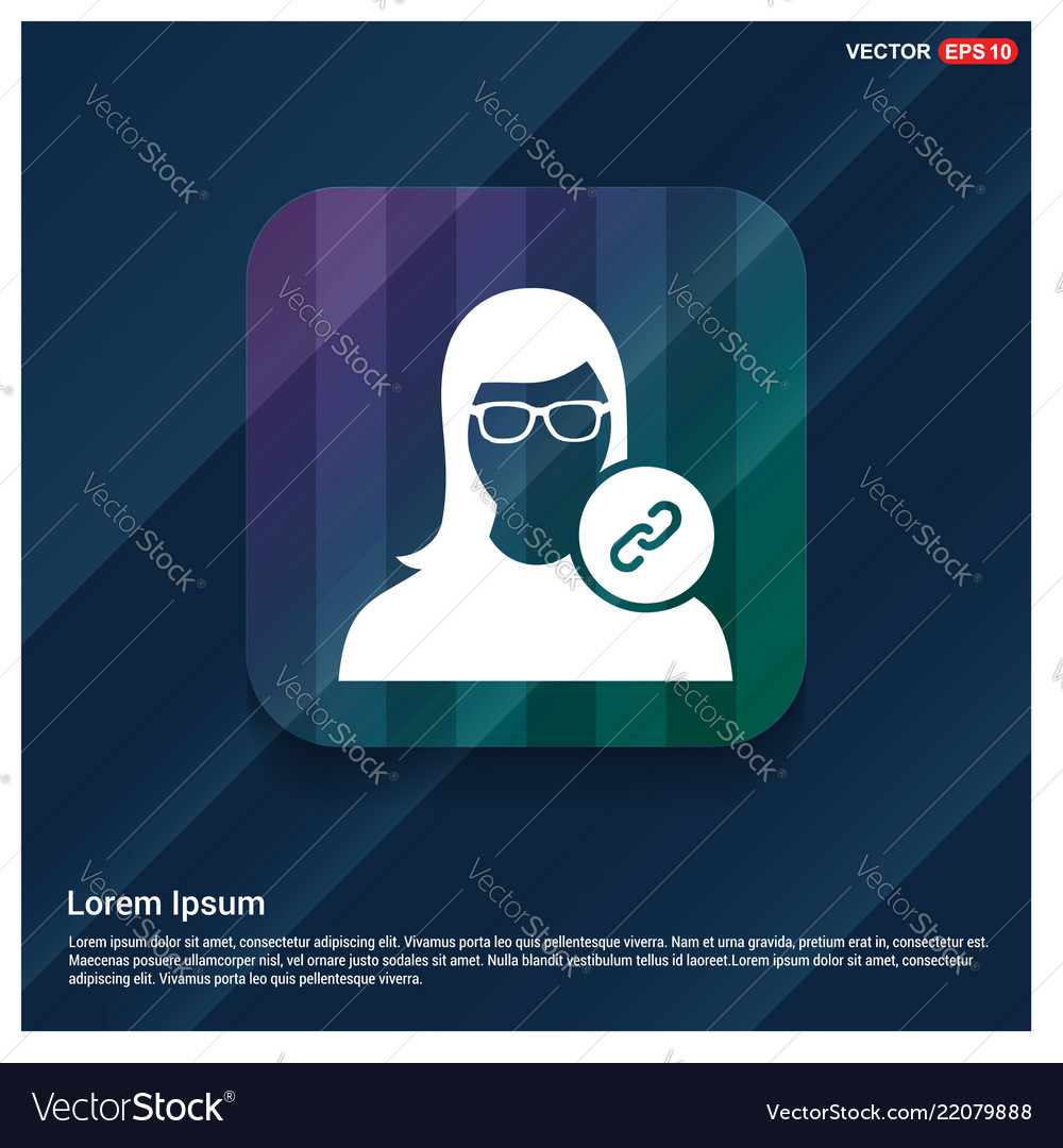 Link attach user icon vector image Link attach user icon