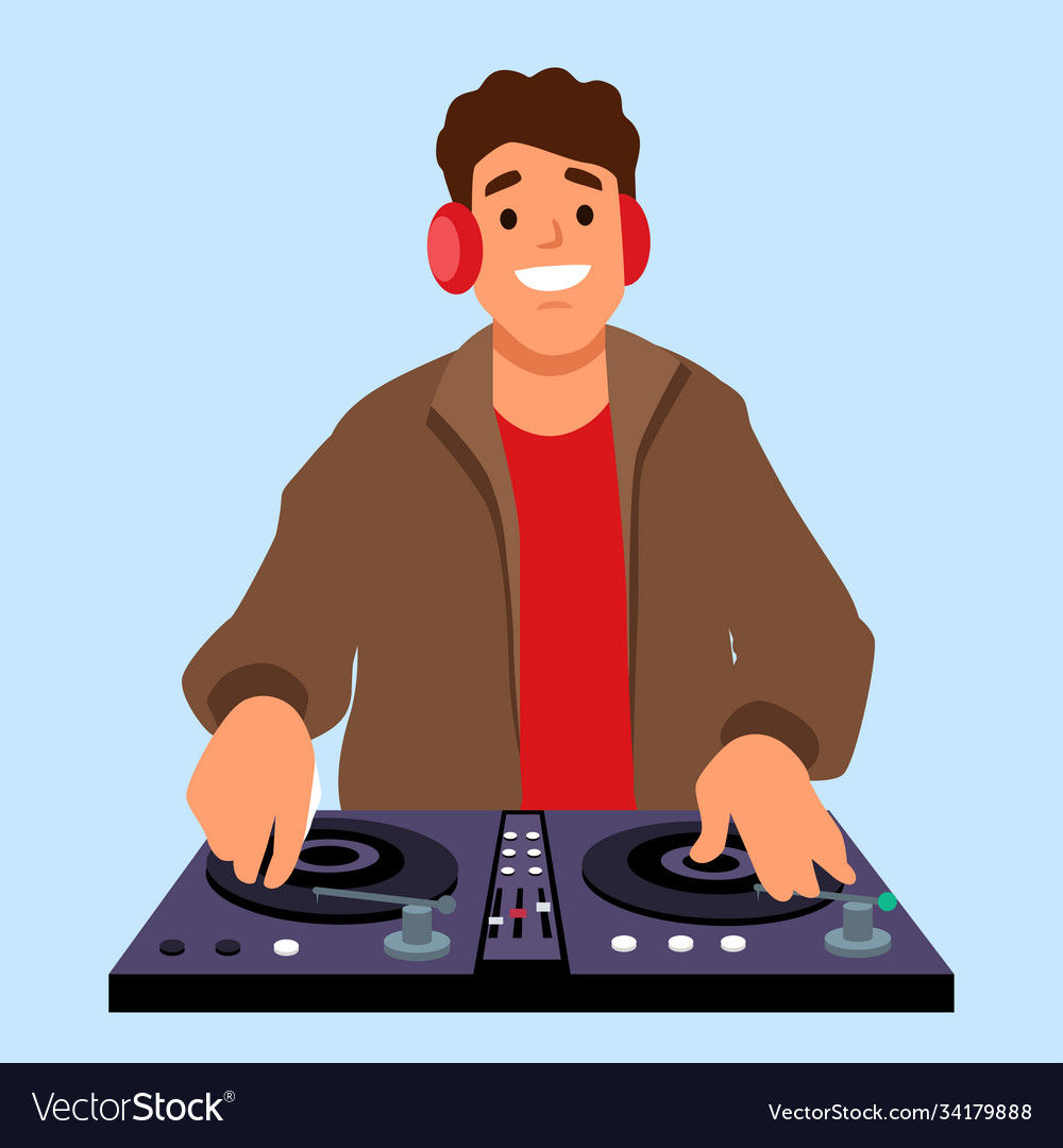 Modern dj playing progressive electro Royalty Free Vector