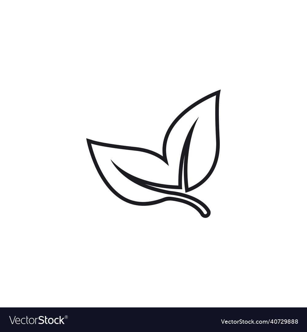 Organic leaves line icon design template Vector Image