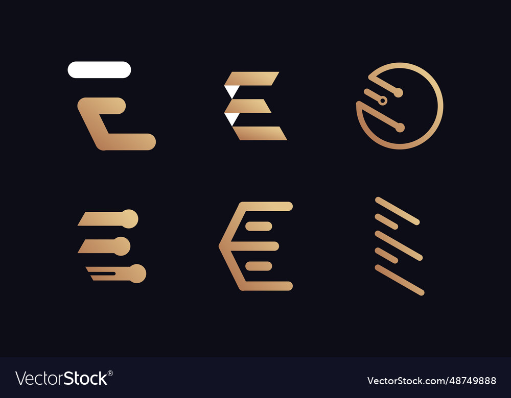 Satz von Buchstaben e Logo Design Element mit kreativen