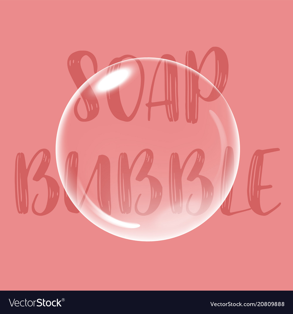Soap bubble background with text vector image Soap bubble background with text