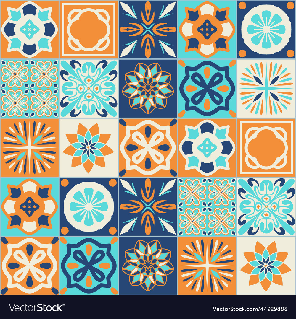 square-ceramic-tile-design-in-spanish-portuguese-vector-image