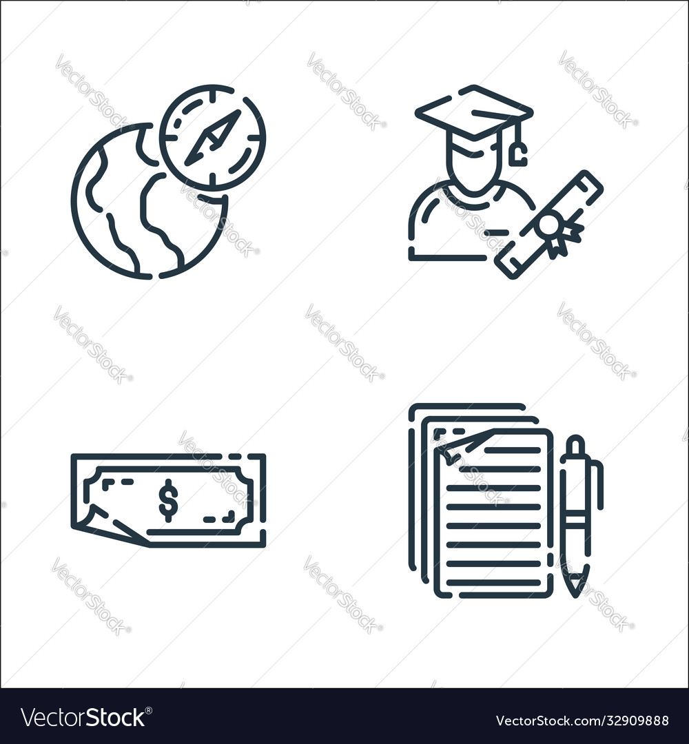 Startup line icons linear set quality vector image Startup line icons linear set quality