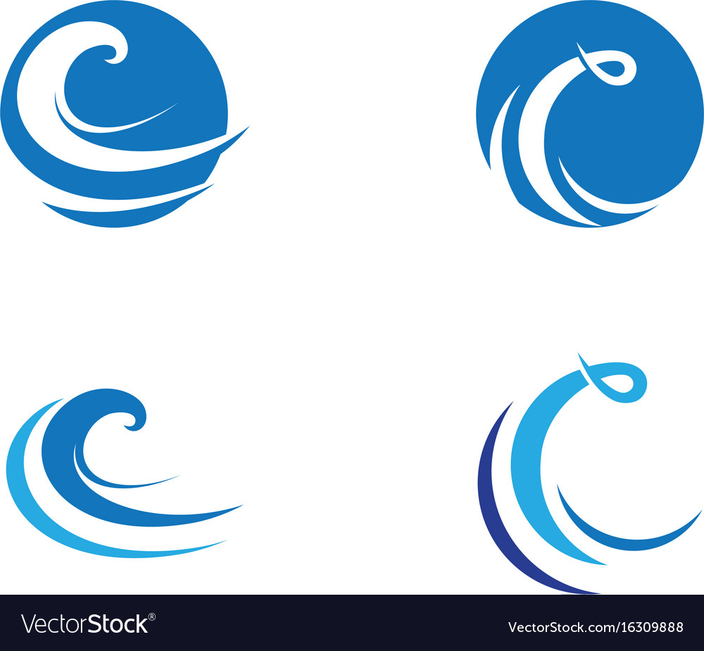 Water wave symbol and icon logo template