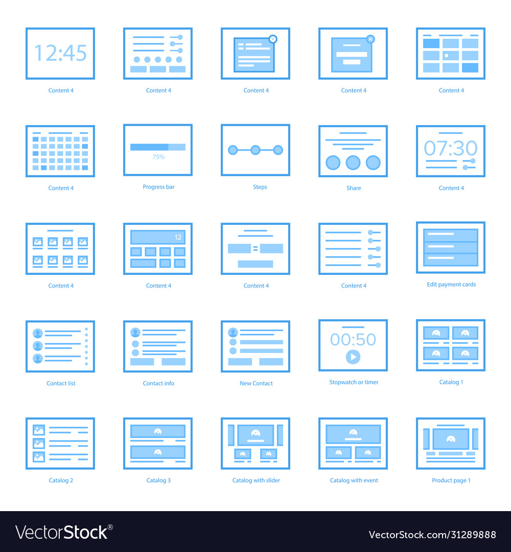 Web wireframes icons collection