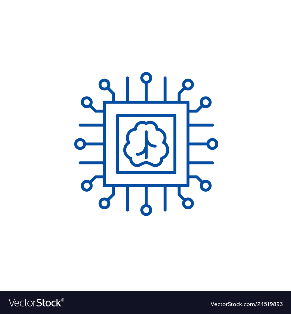 Artificial intelligence technologies line icon