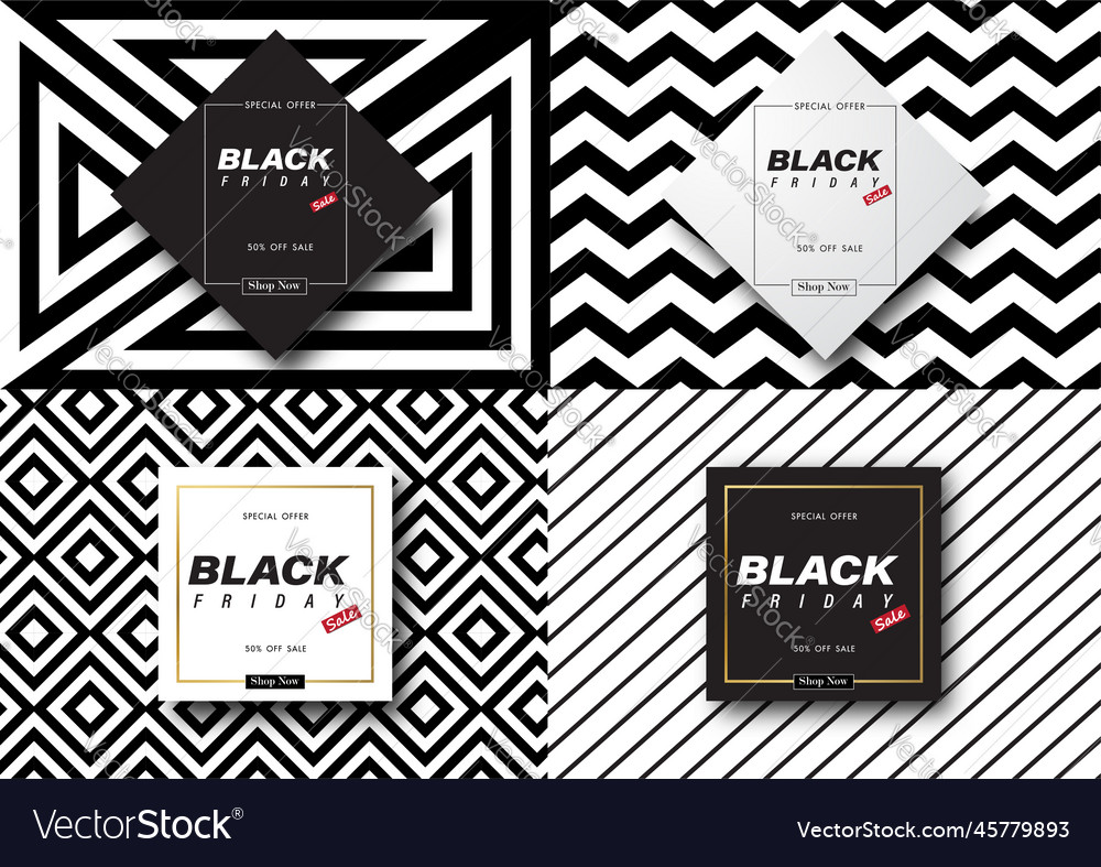 Black friday sale banner set