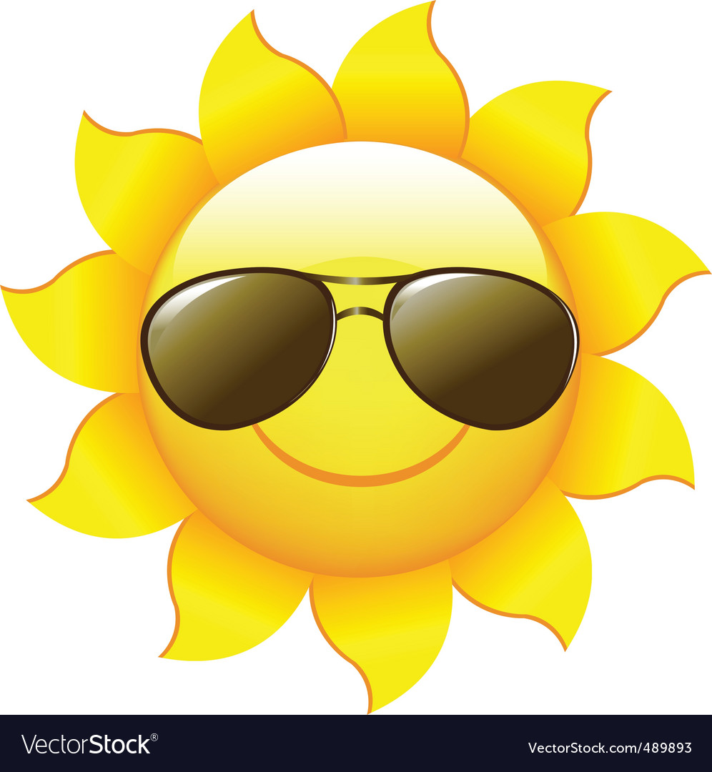 cute sun cartoon with sunglasses