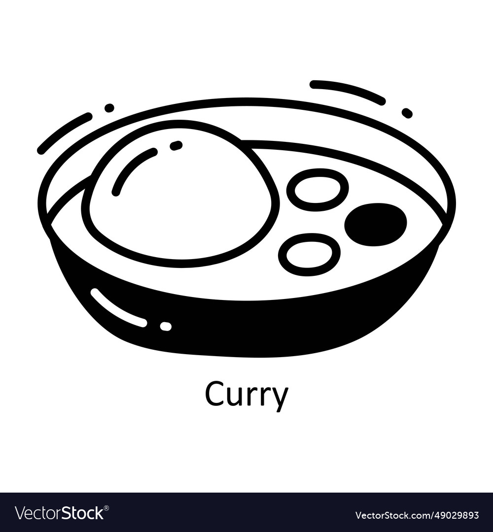 Curry doodle halb solide Icon Design